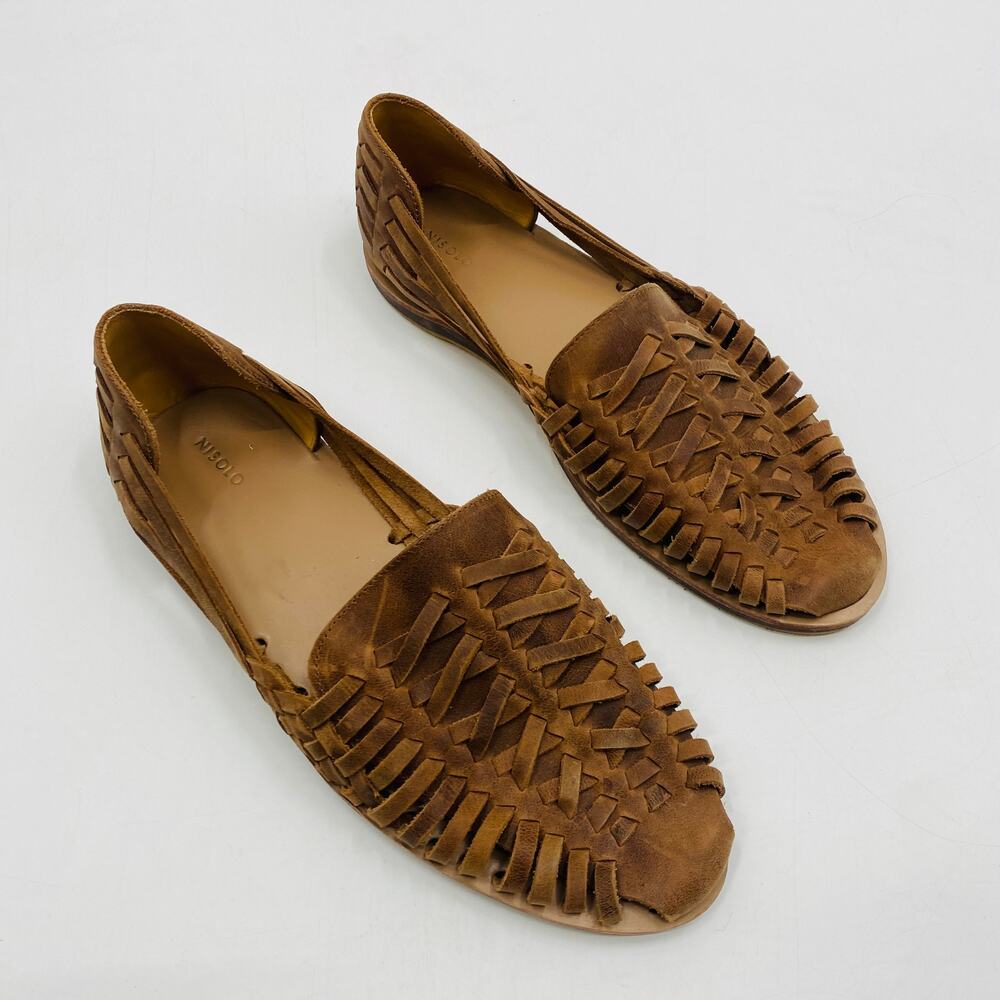 Nisolo Huarache Slip On Men’s 13 Tobacco Leather Sandal Shoes